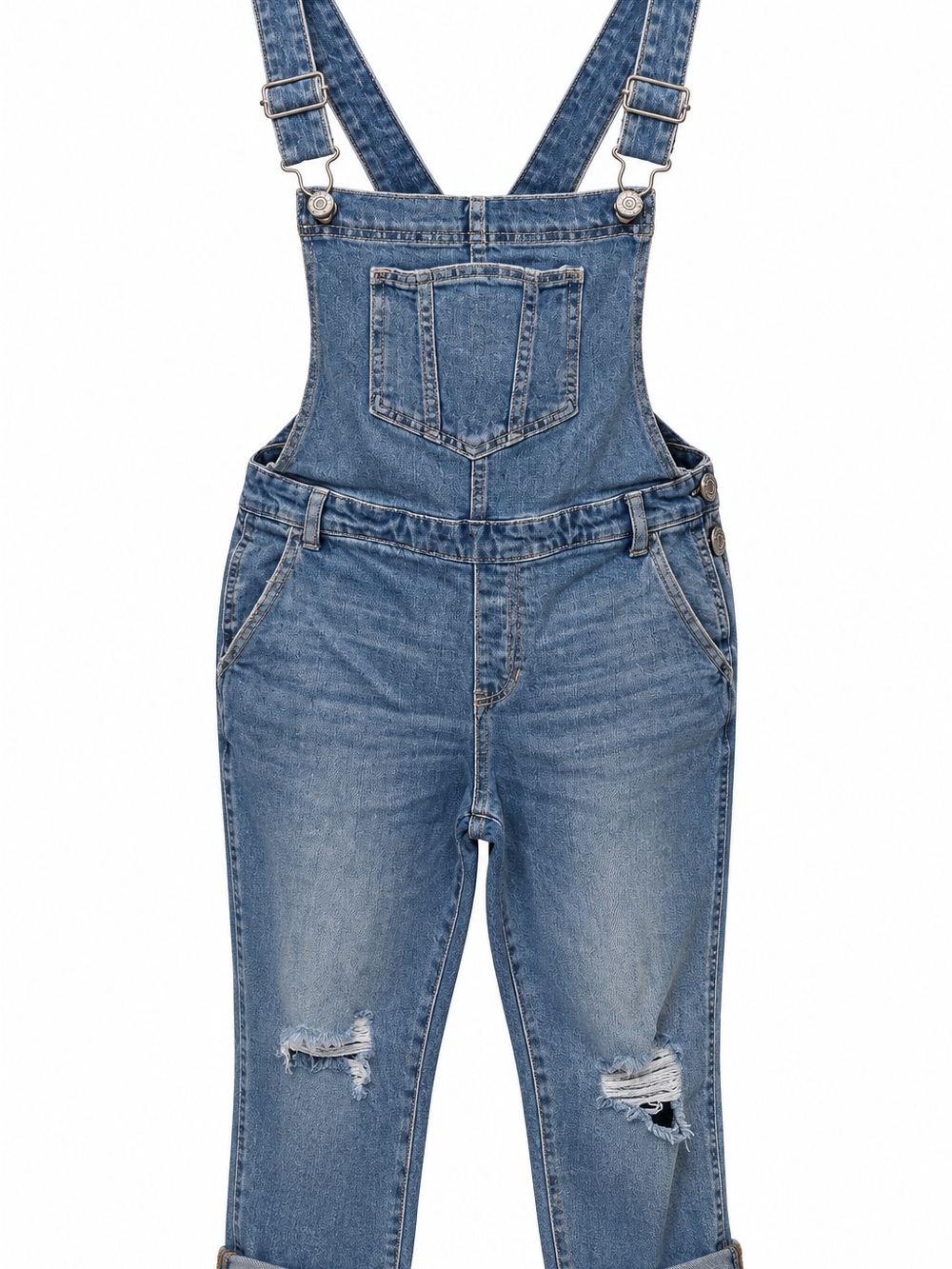 Old Navy Light Blue Distressed Denim Overalls for Kids